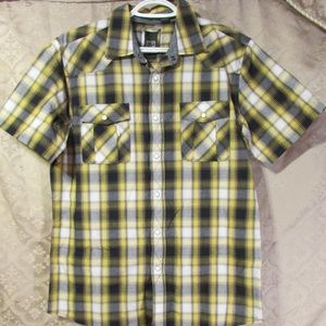 Plaid Snap Button Rockabilly Shirt Medium EXC